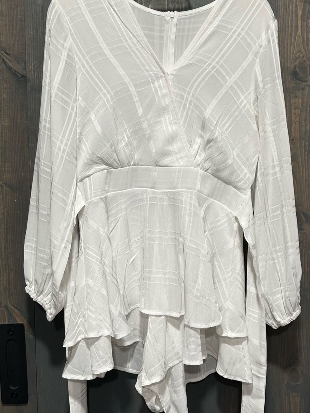 Women’s White Ruffle Romper - Picture 2 of 3